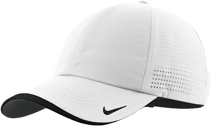 Nike Mens Golf - Dri-fit Swoosh Perforated Cap, White Hat, White - offpricesports