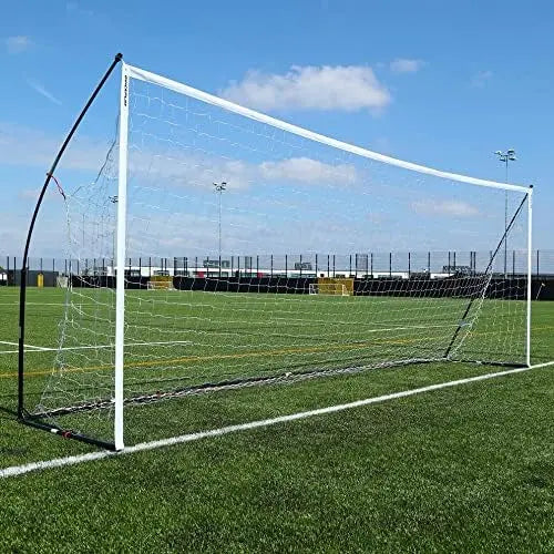 QUICKPLAY Kickster Elite Portable Soccer Goal | Integrated Weighted Base for Training on Turf, Hard Floors or Grass | Sizes 5x3', 6x4', 12x6', 16x7', & 3x2M [Single Goal] - offpricesports