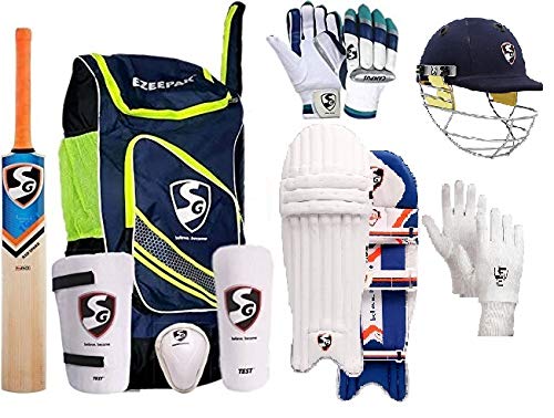 SG Sports Team Cricket Kit Combo Kit for Men's Senior Cricket Kit with Kashmir Willow RSD Spark Cricket Bat Complete Batting & Keeping Accessories - offpricesports