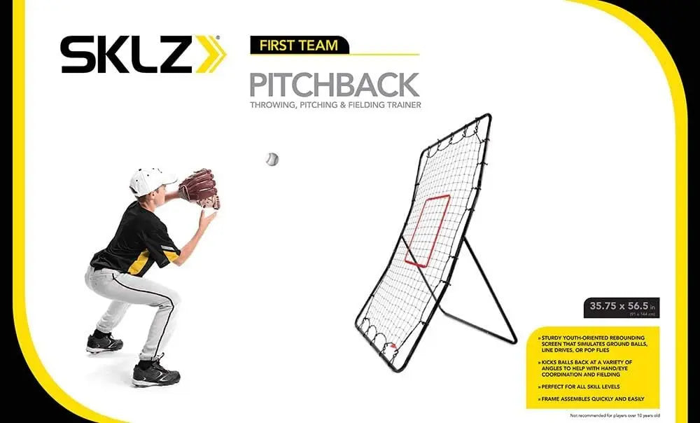 SKLZ PitchBack Baseball and Softball Pitching Net and Rebounder, Black/Red, 2' 9" x 4' 8" offpricesports