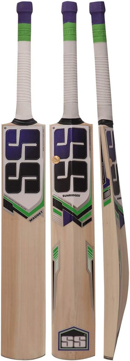 SS Kashmir Willow Leather Ball Cricket Bat, Exclusive Cricket Bat for Adult Full Size with Full Protection Cover (Magnet) - offpricesports