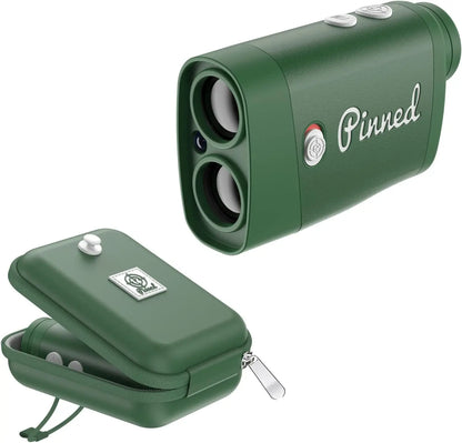 Pinned Prism Slope Golf Rangefinder | Golf Distance Measuring Device | USB Rechargeable Pinned Locked Vibration Laser Range Finder | Scope Rangefinder Golf Gift for Men and Women, Green - offpricesports