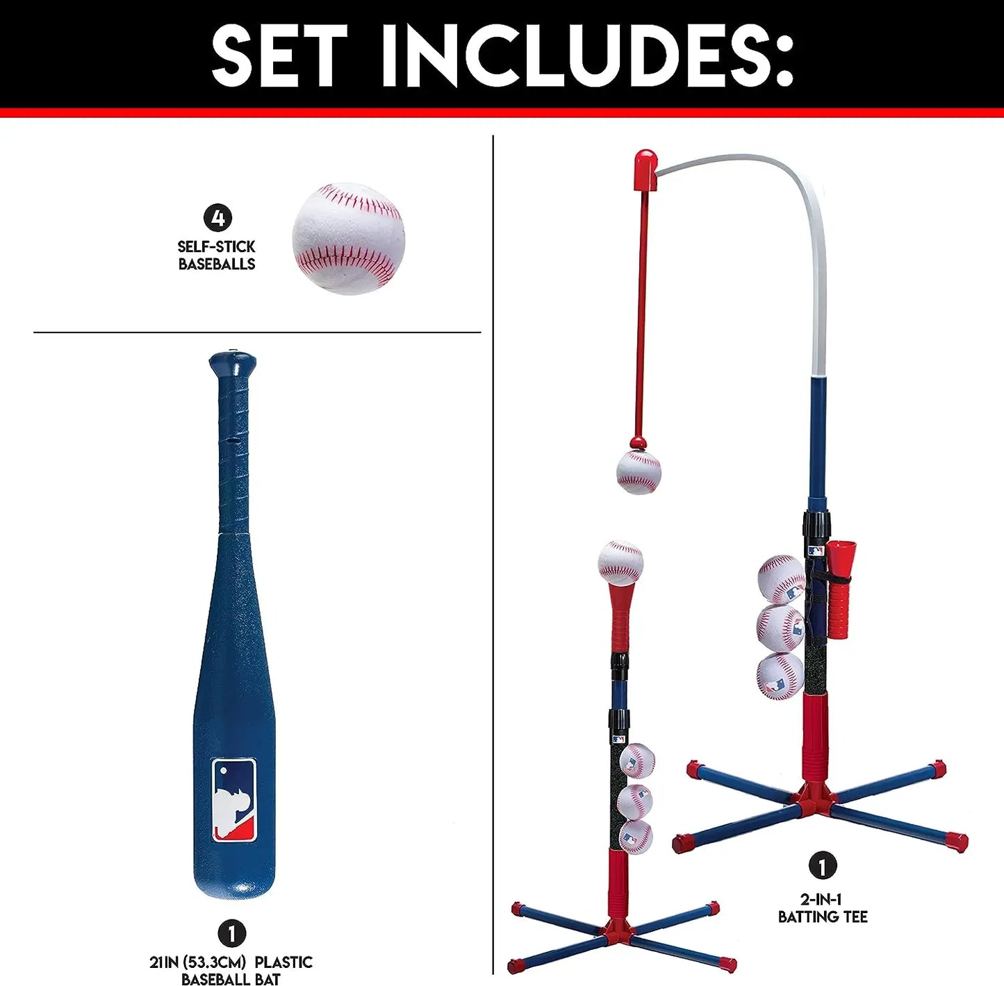 Franklin Sports Grow-with-Me Kids Baseball Batting Tee + Stand Set for Youth + Toddlers - Youth Baseball, Softball + Teeball Hitting Tee Set for Boys + Girls offpricesports