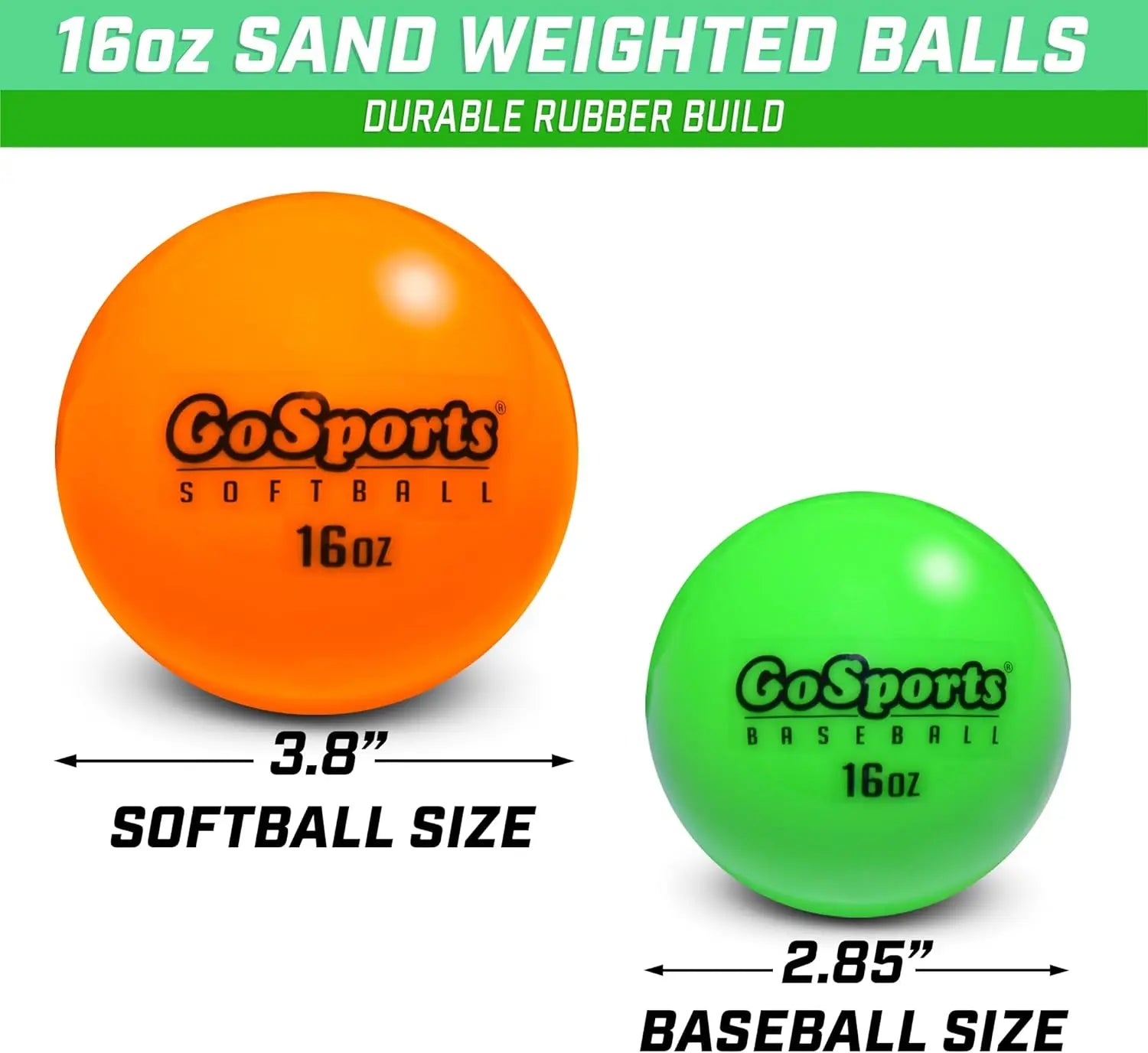 GoSports Weighted Training Balls - Hitting & Pitching Training for All Skill Levels - Improve Power and Mechanics, Choose Baseball or Softball offpricesports