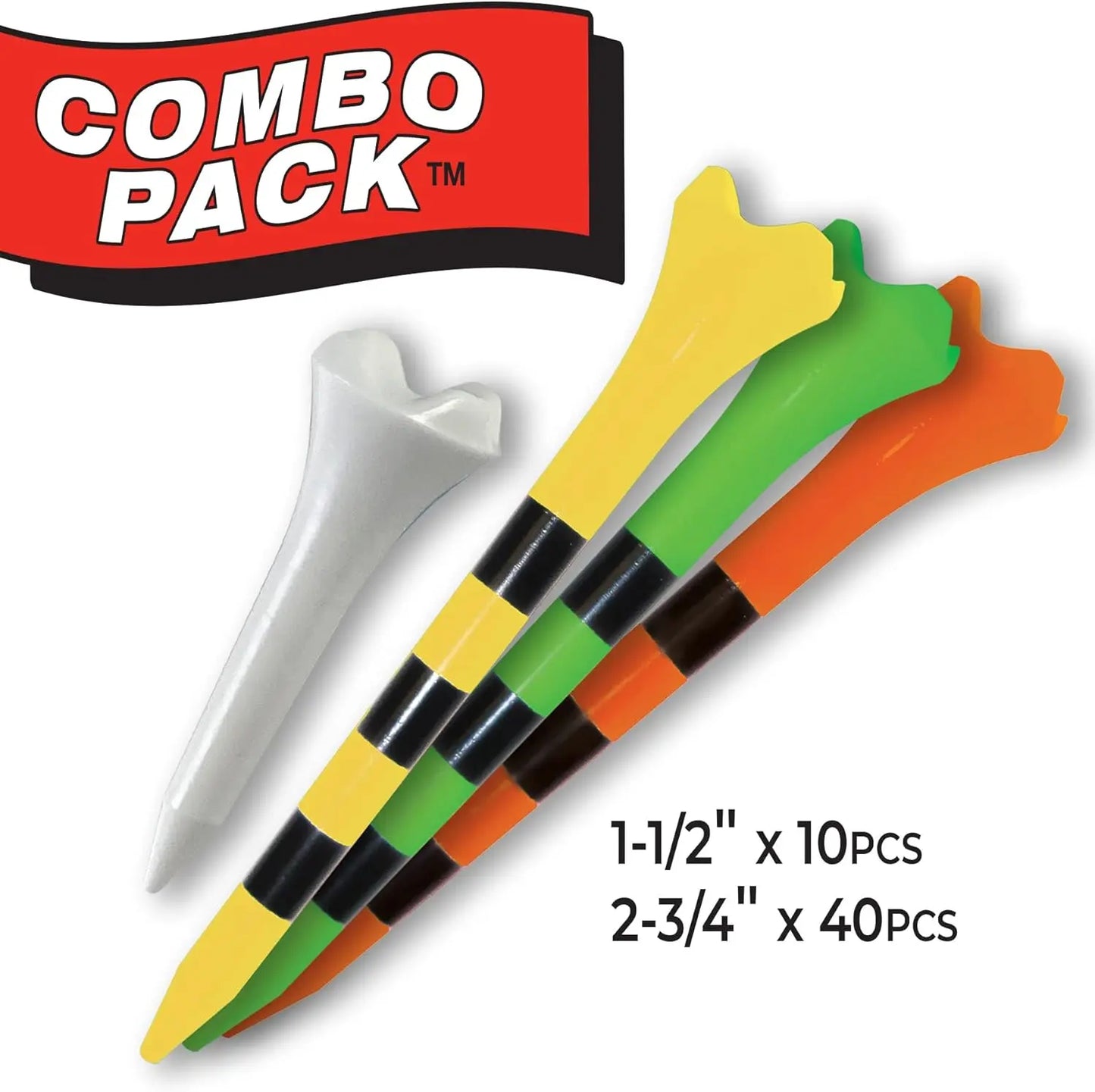 Pride Golf TeePride Professional Tee System, Pride Performance Plastic Golf Tees Combo Pack, 3-1/4 Inch - offpricesports