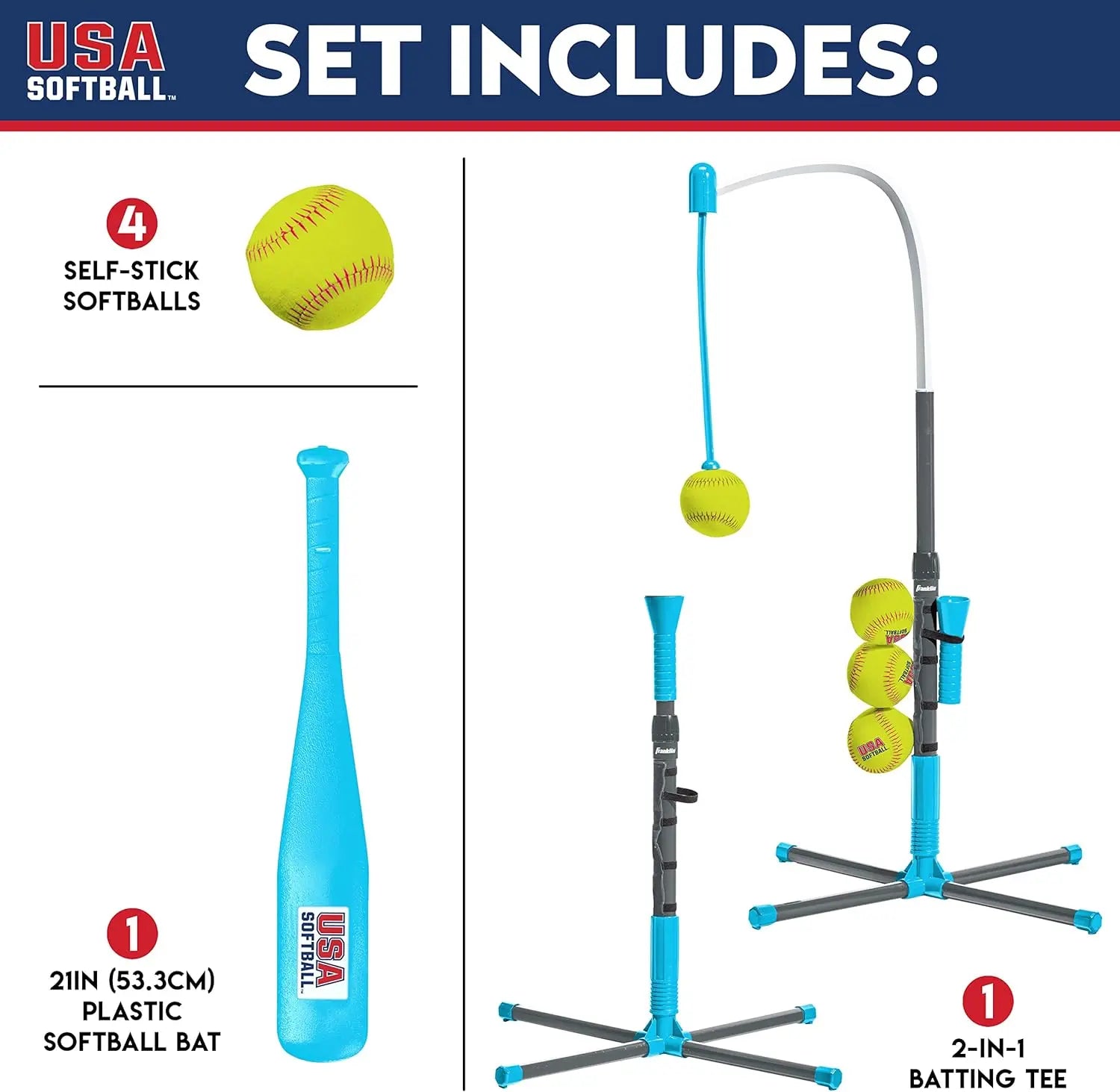 Franklin Sports Grow-with-Me Kids Baseball Batting Tee + Stand Set for Youth + Toddlers - Youth Baseball, Softball + Teeball Hitting Tee Set for Boys + Girls offpricesports