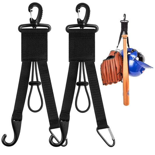 2 Pcs Baseball Softball Gear Hanger 3 in 1 Dugout Organizer Baseball Bat Holder with Glove Clip and Helmet Hook for Baseball Softball Fence Bag Water Bottle Hiking Camping - offpricesports