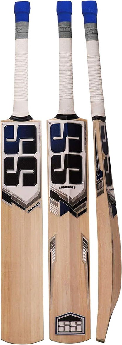 SS Kashmir Willow Leather Ball Cricket Bat, Exclusive Cricket Bat for Adult Full Size with Full Protection Cover (Impact) - offpricesports