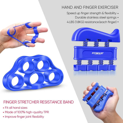 FitBeast Grip Strengthener Forearm Strengthener Hand Grips Strengthener Kit - 5 Pack Adjustable Resistance offpricesports