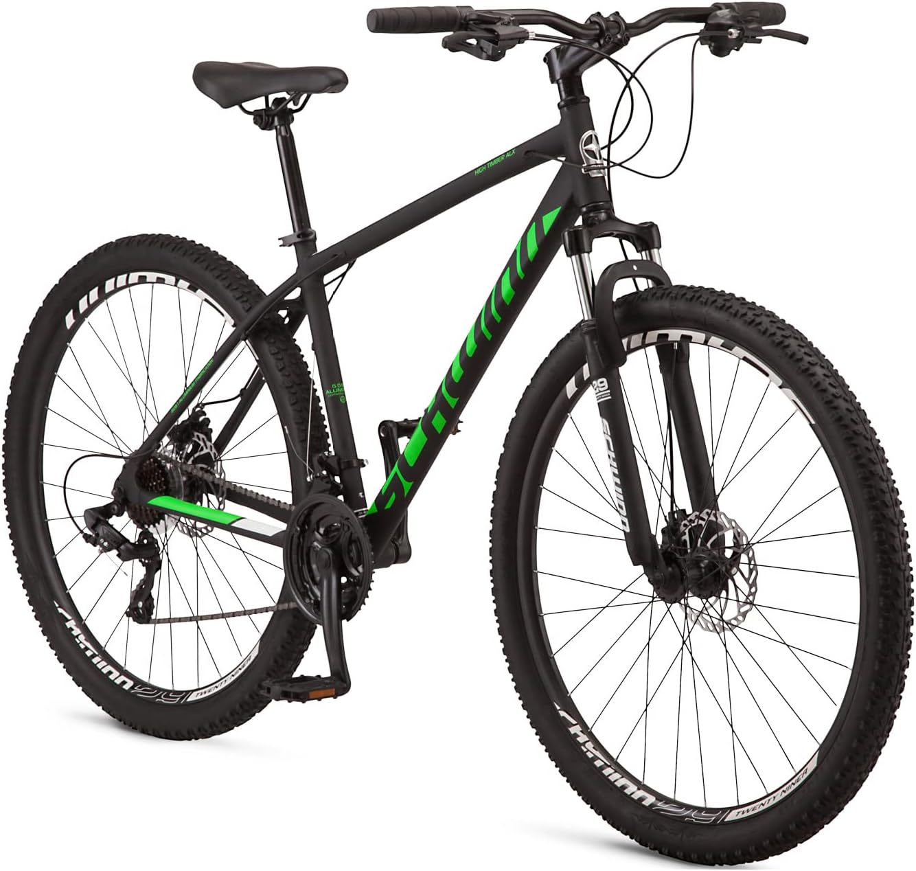 Schwinn High Timber Mountain Bike for Adult Youth Men Women Boys Girls, 24 to 29-Inch Wheels, 7 or 21-Speeds, Front Suspension, Aluminum and Steel Frame Options - offpricesports