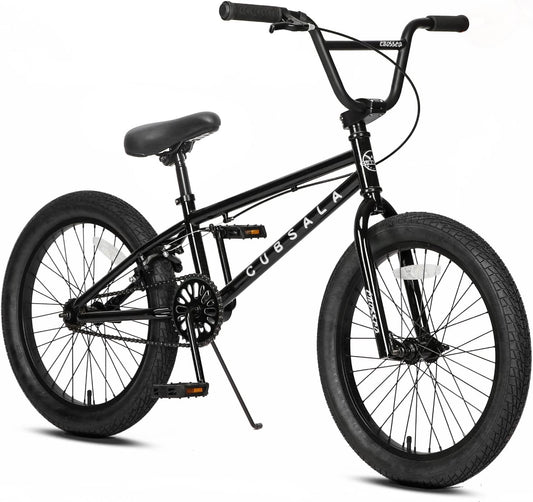 20 Inch Freestyle Youth BMX Bicycle Big Kids Teenager Bike for Age 6 7 8 9 10 11 12 13 14 Years Old Boys Girls Teen and Beginner-Level Rider with 4 Peg, Black - offpricesports