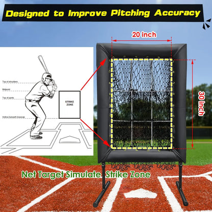 Jalunth Baseball Softball 9 Hole Pitching Net Strike Zone Heavy Duty Training Aid Equipment Pitch Target for Home Backyard Kids Youth Adults with 4 Ground Stakes offpricesports