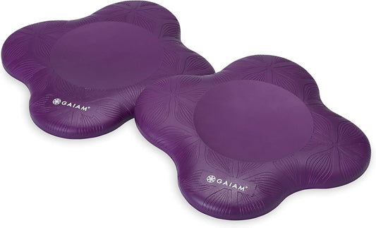 Gaiam Yoga Knee Pads (Set of 2) - Yoga Props and Accessories for Women / Men Cushions Knees and Elbows for Fitness, Travel, Meditation, Kneeling, Balance, Floor, Pilates Purple - offpricesports