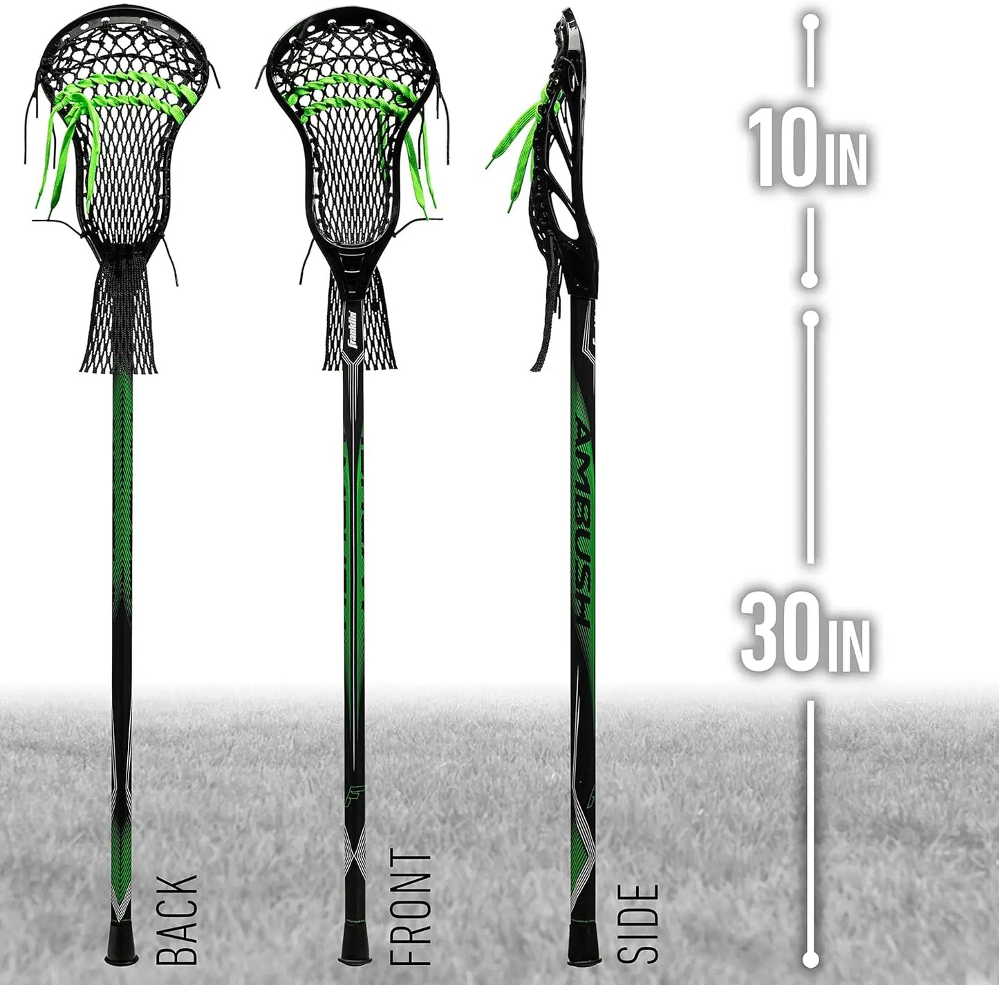 Franklin Sports Ambush Men's + Women's Lacrosse Sticks - Adult + Youth Aluminum Lax Sticks - Boys' + Girls' Game + Training Lacrosse Sticks - Standard + Mini Lax Stick for Kids + Adults - offpricesports