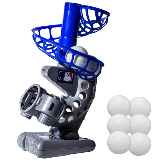 Franklin Sports MLB Kids Electronic Baseball Pitching Machine - Automatic Youth Pitching Machine with (6) Plastic Baseballs Included -Youth Baseball Pitcher for Kids Ages 3+ offpricesports