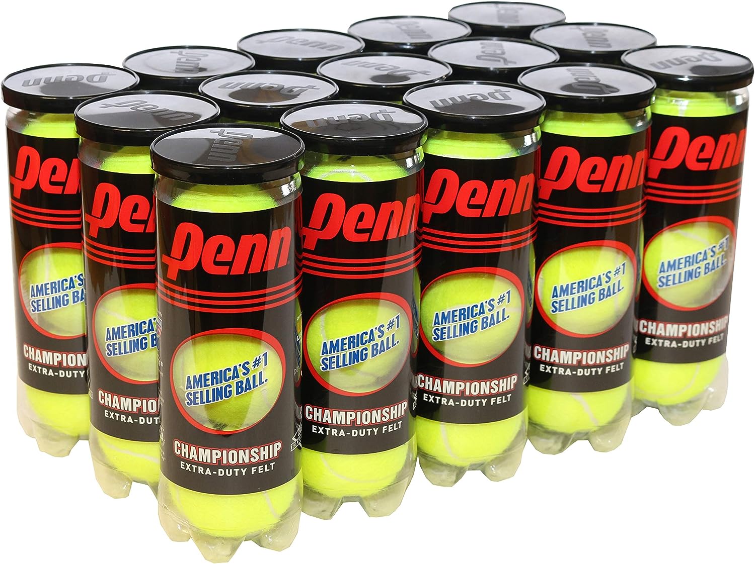 Penn Championship - Extra Duty Felt Pressurized Tennis Balls - 15 Cans, 45 Balls - offpricesports