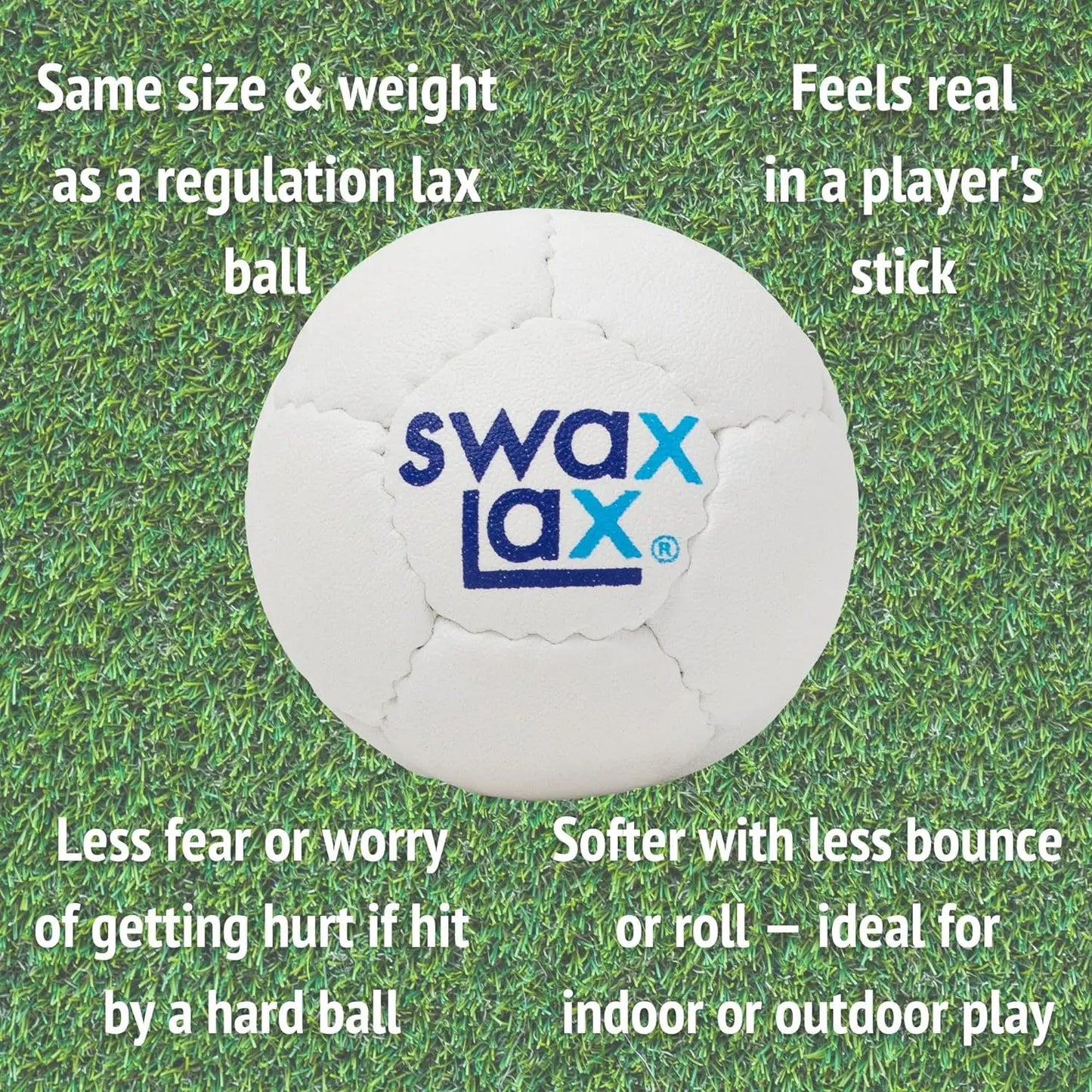 SWAX LAX Lacrosse Training Ball - Indoor Outdoor Practice Less Bounce & Rebounds - offpricesports