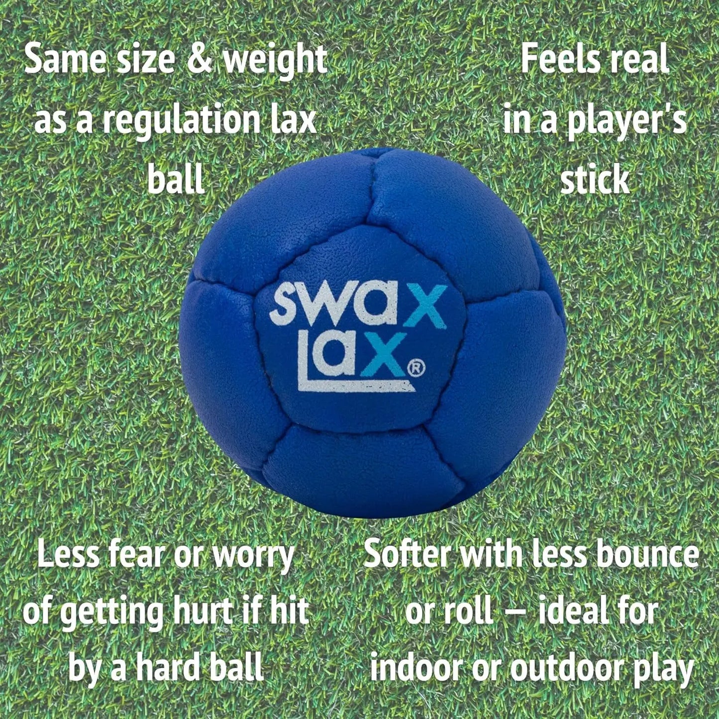 SWAX LAX Lacrosse Training Ball - Indoor Outdoor Practice Less Bounce & Rebounds - offpricesports