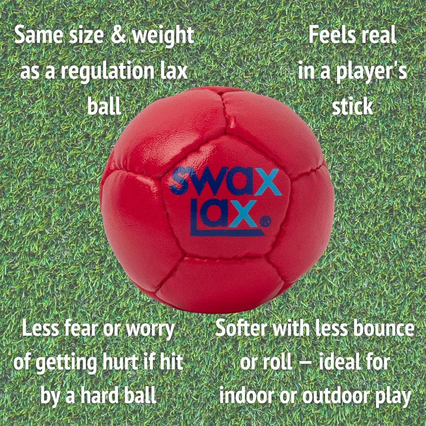 SWAX LAX Lacrosse Training Ball - Indoor Outdoor Practice Less Bounce & Rebounds - offpricesports