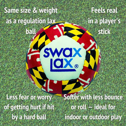 SWAX LAX Lacrosse Training Ball - Indoor Outdoor Practice Less Bounce & Rebounds - offpricesports