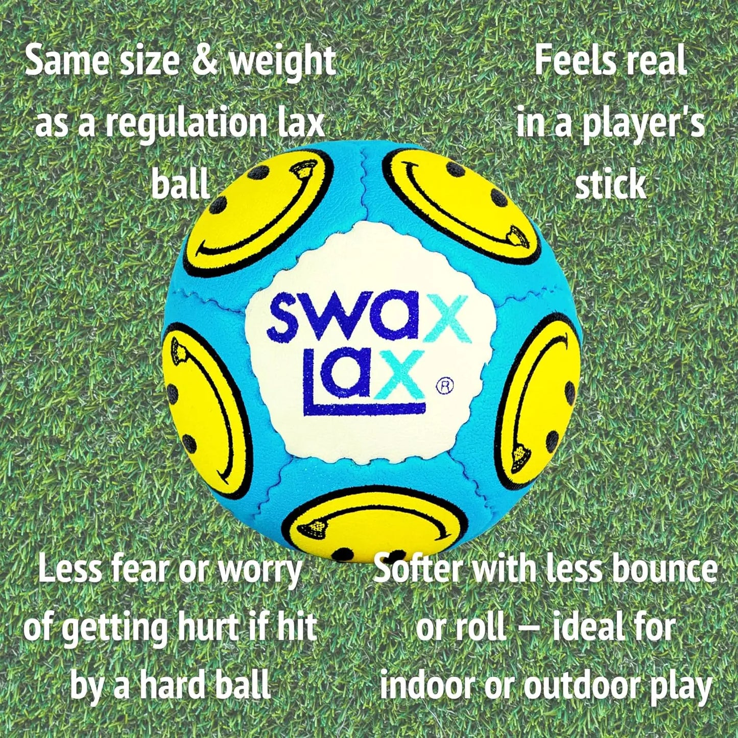 SWAX LAX Lacrosse Training Ball - Indoor Outdoor Practice Less Bounce & Rebounds - offpricesports