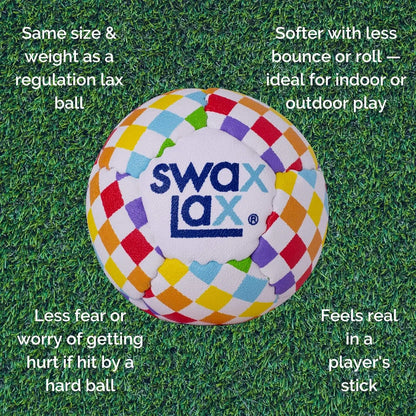 SWAX LAX Lacrosse Training Ball - Indoor Outdoor Practice Less Bounce & Rebounds - offpricesports