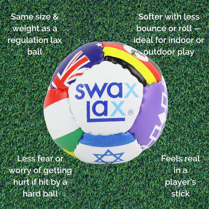 SWAX LAX Lacrosse Training Ball - Indoor Outdoor Practice Less Bounce & Rebounds - offpricesports