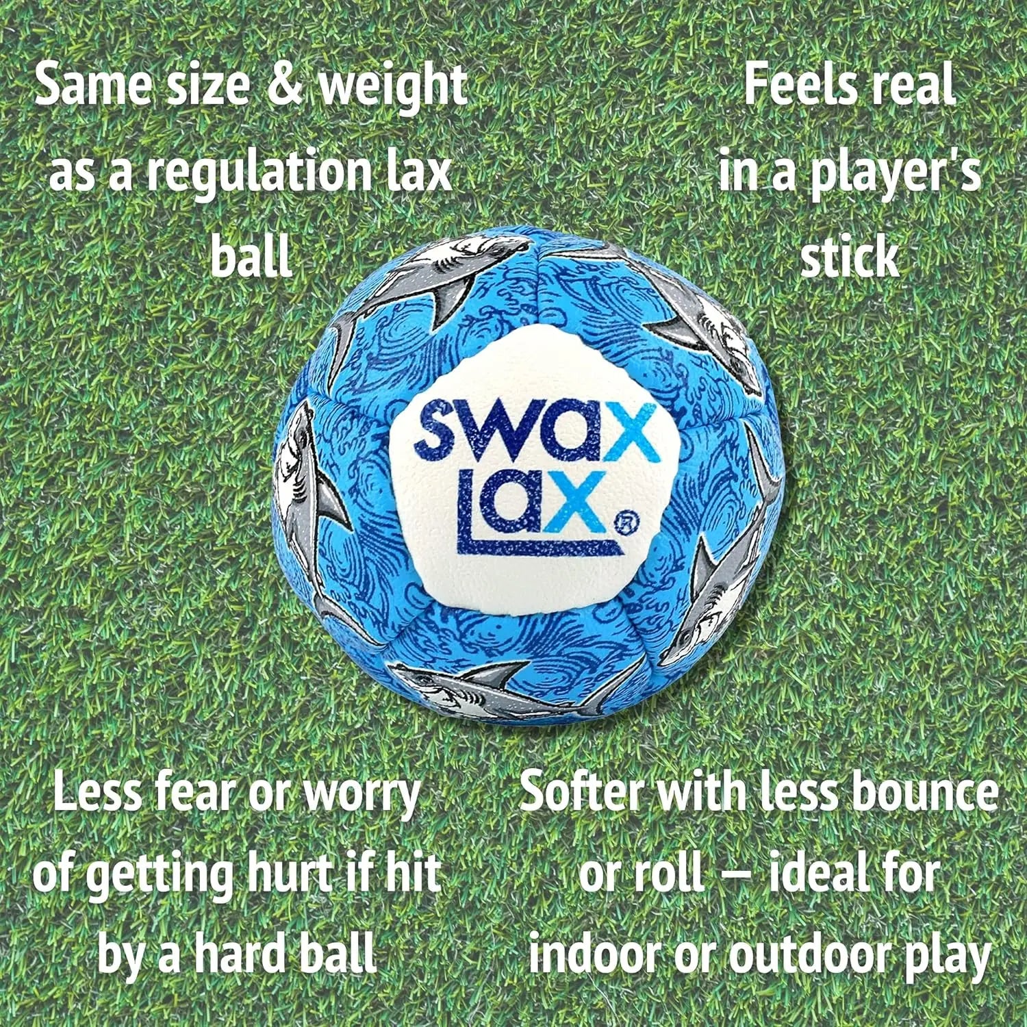 SWAX LAX Lacrosse Training Ball - Indoor Outdoor Practice Less Bounce & Rebounds - offpricesports