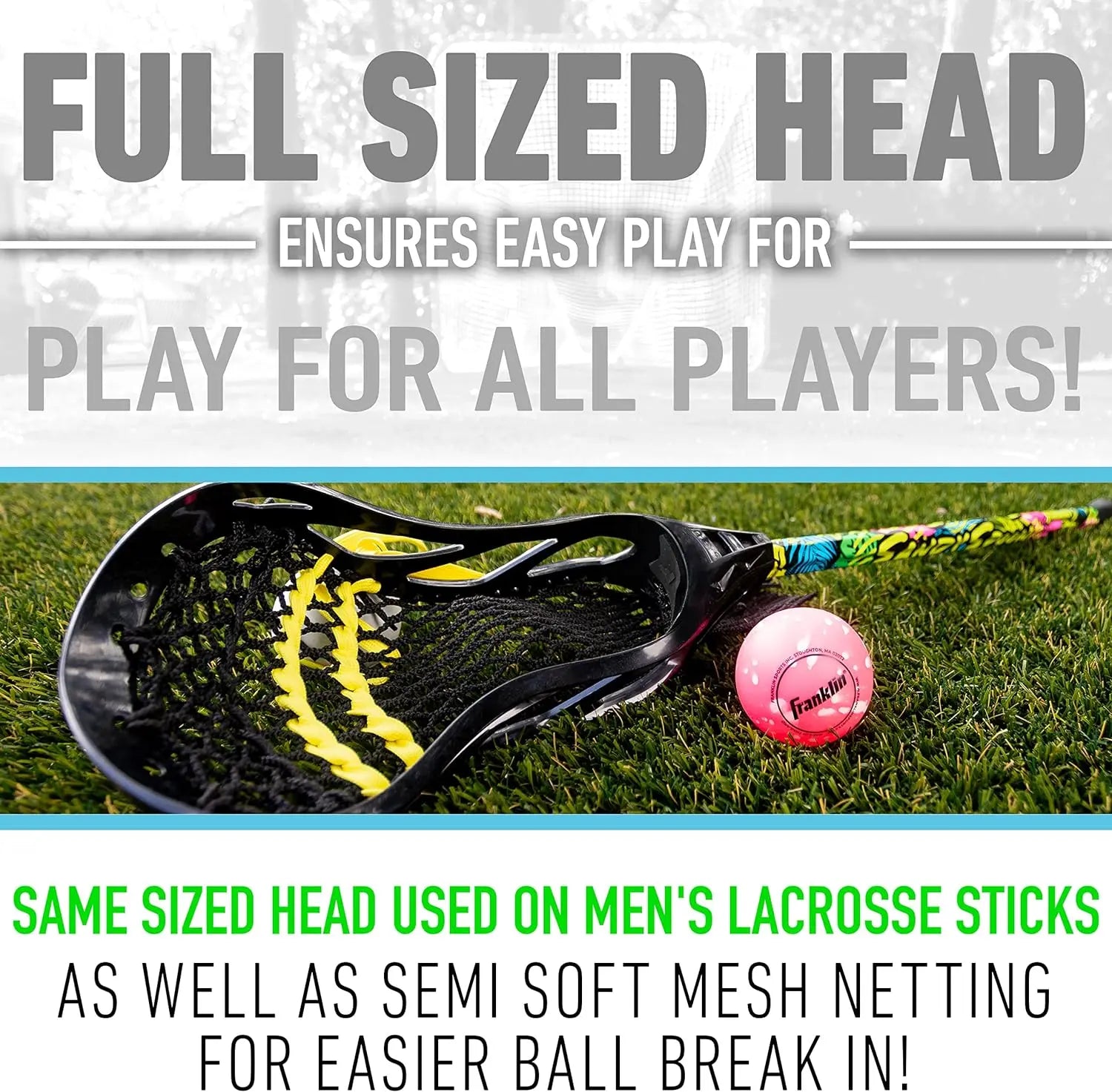 Franklin Sports Ambush Men's + Women's Lacrosse Sticks - Adult + Youth Aluminum Lax Sticks - Boys' + Girls' Game + Training Lacrosse Sticks - Standard + Mini Lax Stick for Kids + Adults - offpricesports