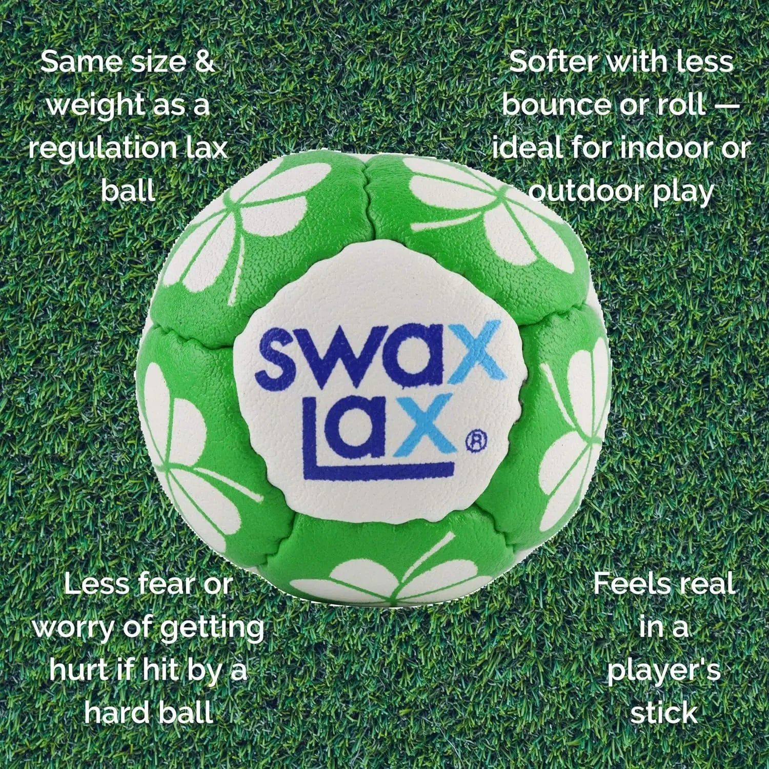 SWAX LAX Lacrosse Training Ball - Indoor Outdoor Practice Less Bounce & Rebounds - offpricesports