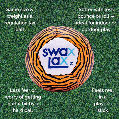 SWAX LAX Lacrosse Training Ball - Indoor Outdoor Practice Less Bounce & Rebounds - offpricesports