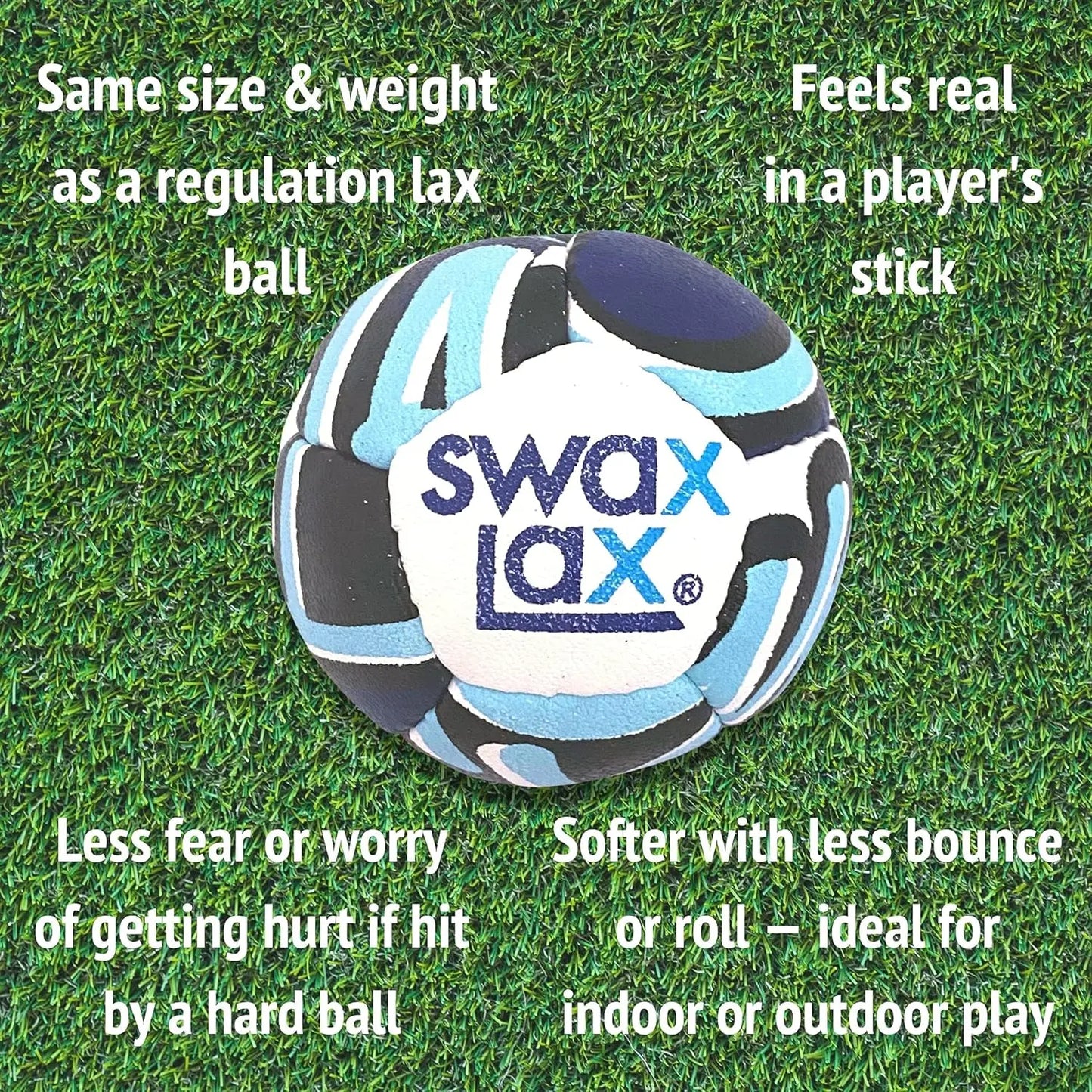 SWAX LAX Lacrosse Training Ball - Indoor Outdoor Practice Less Bounce & Rebounds - offpricesports