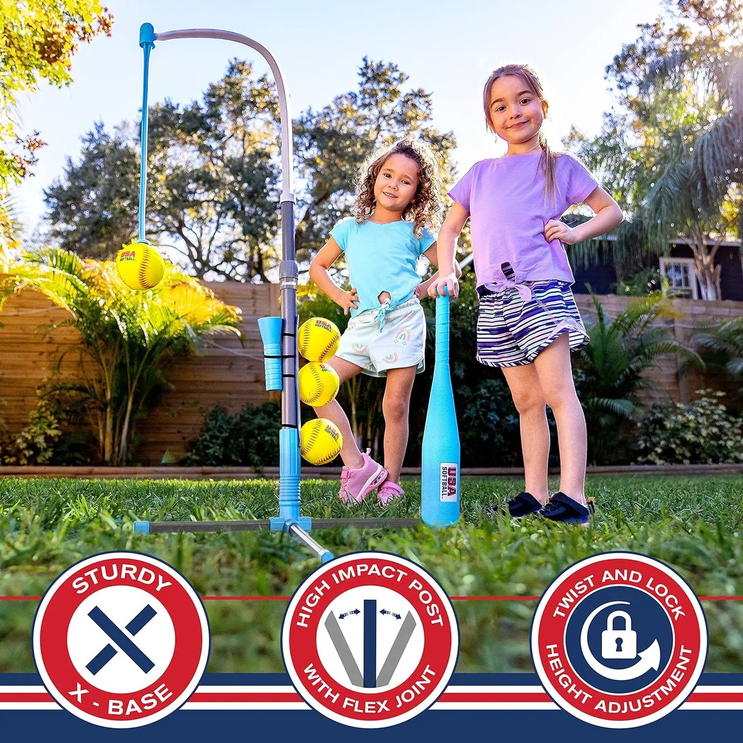 Franklin Sports Grow-with-Me Kids Baseball Batting Tee + Stand Set for Youth + Toddlers - Youth Baseball, Softball + Teeball Hitting Tee Set for Boys + Girls offpricesports